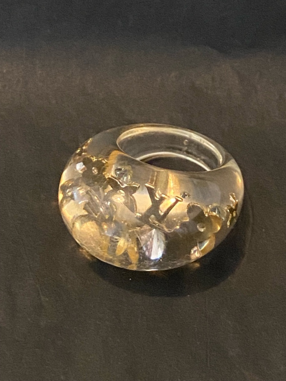 Louis Vuitton Clear Ring with Gold Monogram Accents - Picture 8 of 9